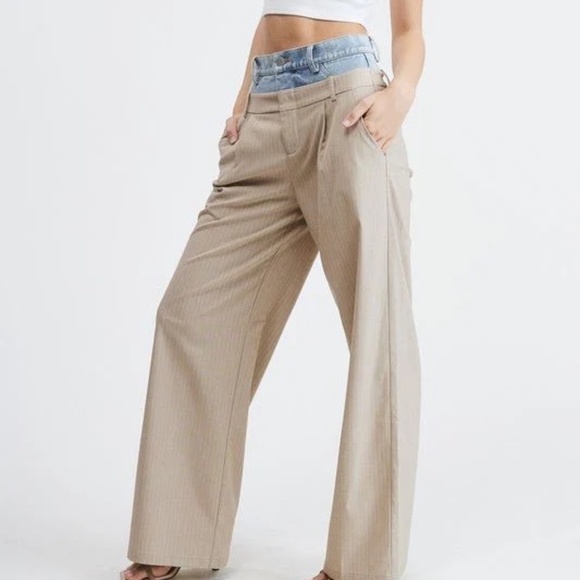 no name Pants - Billie Denim Waistband Trousers *NEW